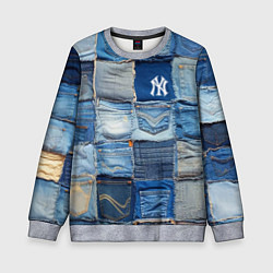 Свитшот детский Patchwork - New York yankees baseball team, цвет: 3D-меланж