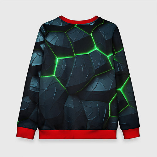 Детский свитшот Abstract dark green geometry style / 3D-Красный – фото 2