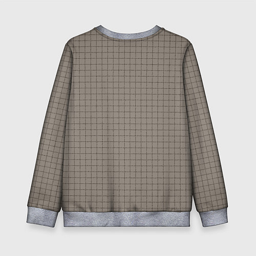 Детский свитшот Серый бежевый в клетку / 3D-Меланж – фото 2