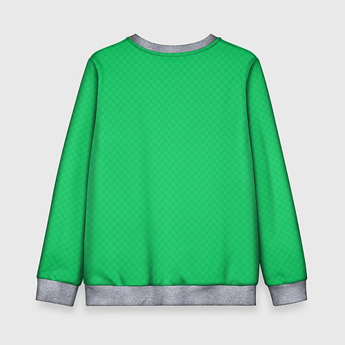 Детский свитшот Яркий зелёный текстурированный в мелкий квадрат / 3D-Меланж – фото 2