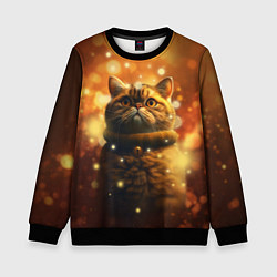 Свитшот детский Толстый кот - Экзот, цвет: 3D-черный