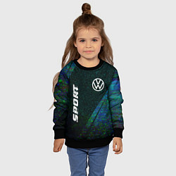 Свитшот детский Volkswagen sport glitch blue, цвет: 3D-черный — фото 2