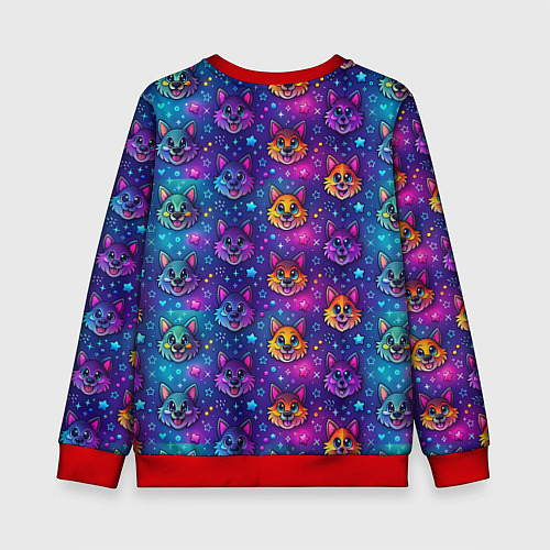 Детский свитшот Furry anime face / 3D-Красный – фото 2
