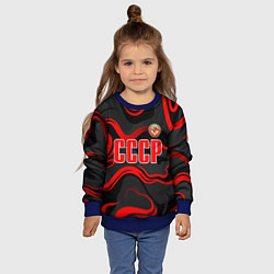 Свитшот детский СССР - red stripes, цвет: 3D-синий — фото 2