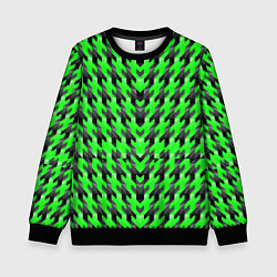 Свитшот детский Чёрно-зелёный паттерн, цвет: 3D-черный