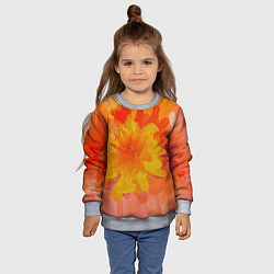 Свитшот детский Абстракция цветы мастихин, цвет: 3D-меланж — фото 2