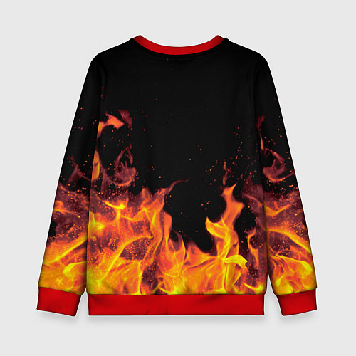 Детский свитшот Роман - имя в огне / 3D-Красный – фото 2