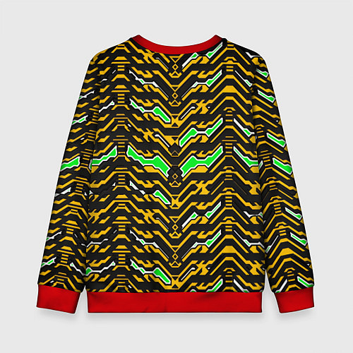 Детский свитшот Агрессивный чёрно-жёлтый паттерн / 3D-Красный – фото 2