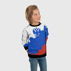 Свитшот детский Российский триколор и герб, цвет: 3D-черный — фото 2