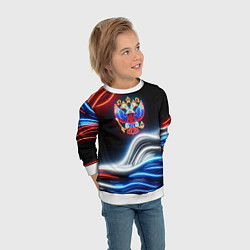 Свитшот детский Неоновые флаг и греб, цвет: 3D-белый — фото 2