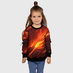 Свитшот детский Яркие языки пламени, цвет: 3D-черный — фото 2