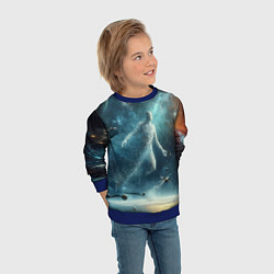 Свитшот детский Человек и космос - нейросеть, цвет: 3D-синий — фото 2