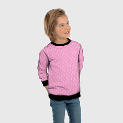 Свитшот детский Светлый розовый королевский узор, цвет: 3D-черный — фото 2