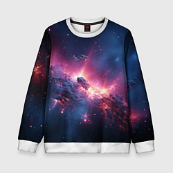 Свитшот детский Взрыв в космосе, цвет: 3D-белый