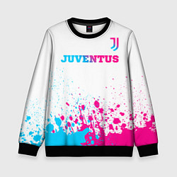 Свитшот детский Juventus neon gradient style посередине, цвет: 3D-черный