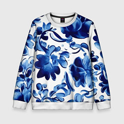 Детский свитшот Гжель акварель