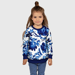 Свитшот детский Гжель акварель, цвет: 3D-синий — фото 2