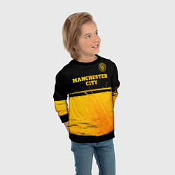 Свитшот детский Manchester City - gold gradient посередине, цвет: 3D-черный — фото 2