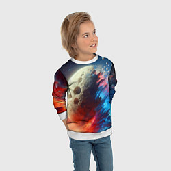 Свитшот детский Разрыв космического тела - нейросеть, цвет: 3D-белый — фото 2