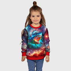 Свитшот детский Пасть космической акулы - нейросеть, цвет: 3D-красный — фото 2