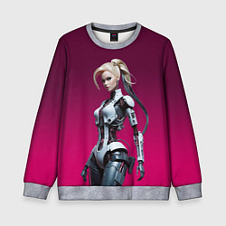 Свитшот детский Beauty cyber Barbie - ai art fantasy, цвет: 3D-меланж