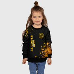 Свитшот детский Leicester City - gold gradient вертикально, цвет: 3D-черный — фото 2
