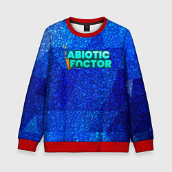 Свитшот детский Abiotic Factor logo blue neon, цвет: 3D-красный