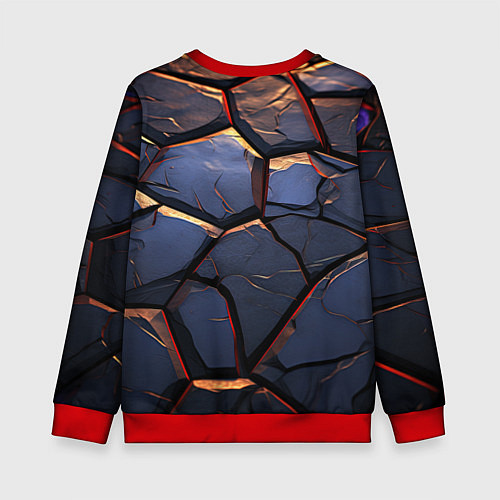 Детский свитшот Темная абстрактная объемная плитка / 3D-Красный – фото 2