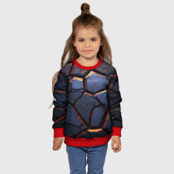 Свитшот детский Темная абстрактная объемная плитка, цвет: 3D-красный — фото 2