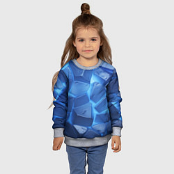 Свитшот детский Синие ледяные плиты с разломом, цвет: 3D-меланж — фото 2