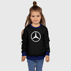 Свитшот детский Mercedes benz logo white, цвет: 3D-синий — фото 2