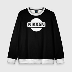 Свитшот детский Nissan logo white, цвет: 3D-белый