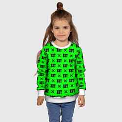 Свитшот детский BBT logo green steel, цвет: 3D-белый — фото 2
