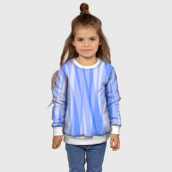 Свитшот детский Полосатый сиренево-голубой пламенный, цвет: 3D-белый — фото 2