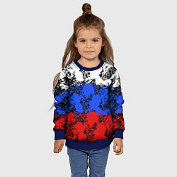Свитшот детский Российский флаг брызги, цвет: 3D-синий — фото 2
