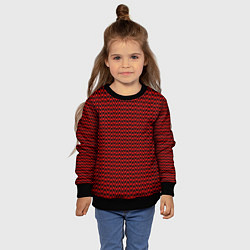 Свитшот детский Красно-чёрный волнистые линии, цвет: 3D-черный — фото 2