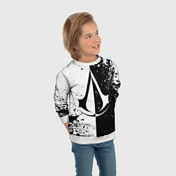 Свитшот детский Assasins Creed - black and white, цвет: 3D-белый — фото 2
