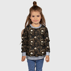 Свитшот детский Черепа и узоры лакшери, цвет: 3D-меланж — фото 2