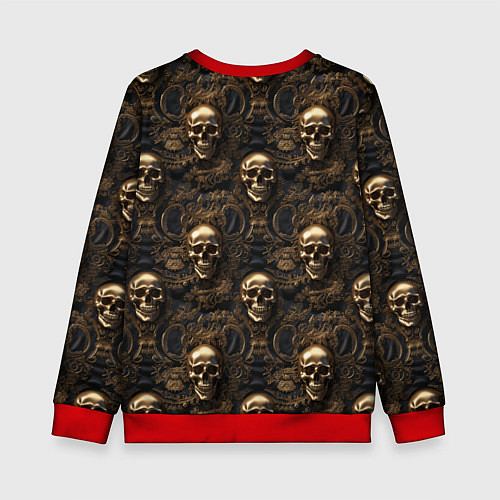 Детский свитшот Черепа и узоры лакшери / 3D-Красный – фото 2