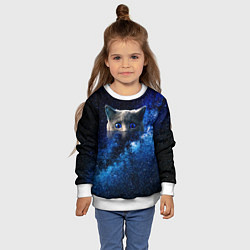 Свитшот детский Космокошак, цвет: 3D-белый — фото 2