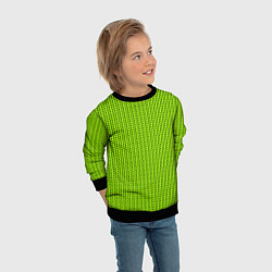 Свитшот детский Ярко-зелёный в маленькие чёрные полоски, цвет: 3D-черный — фото 2