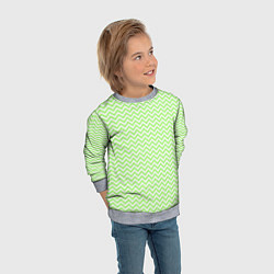 Свитшот детский Светло-зелёный ломаные полосы, цвет: 3D-меланж — фото 2