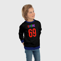 Свитшот детский 6ix9ine logo, цвет: 3D-синий — фото 2