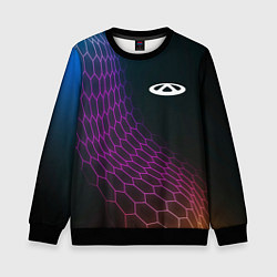 Свитшот детский Chery neon hexagon, цвет: 3D-черный