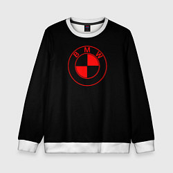 Свитшот детский BMW red logo, цвет: 3D-белый