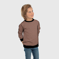 Свитшот детский Терракотовый полосатый текстурированный, цвет: 3D-черный — фото 2