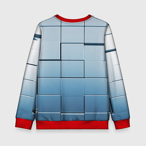 Детский свитшот Текстура кубы выпуклые / 3D-Красный – фото 2