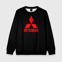 Свитшот детский Mitsubishi red logo, цвет: 3D-черный