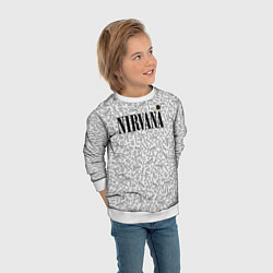 Свитшот детский Нирвана рок атрибутика, цвет: 3D-белый — фото 2