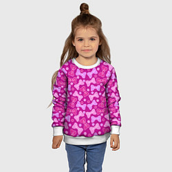 Свитшот детский Розовые бантики, цвет: 3D-белый — фото 2